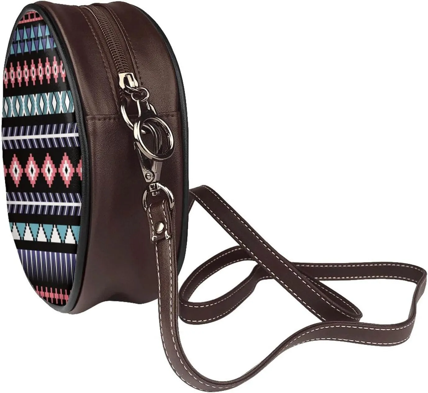 Vintage PU Leather Crossbody Purse Satchel, Small Cute Crossbody Round Bags for Women Sling Shoulder Bag