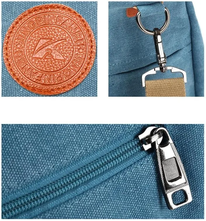 Vintage Tote Bag Crossbody Bag Purse for Women Canvas Travel Shoulder Bags Handbags Large Locomotive Bag Casual Work Blue