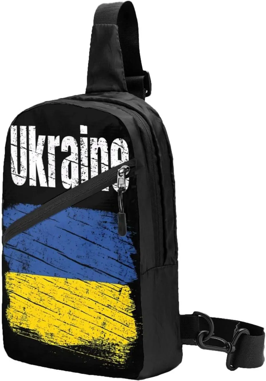 Vintage Ukraine Ukrainian Flag Portable Crossbody Bag Foldable Sling Bags Sports Gym Chest Daypack Reusable Shoulder Backpack Casual Diagonally Rucksack Fanny Packs