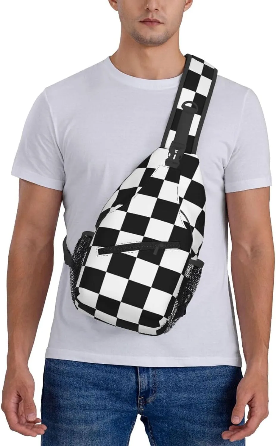 Vintage Wrestling Wrestle Wrestler American Flag Sling Bag Chest Bags Casual Crossbody Bag Travel Shoulder Backpack