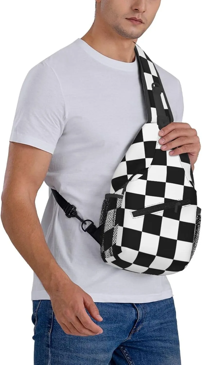 Vintage Wrestling Wrestle Wrestler American Flag Sling Bag Chest Bags Casual Crossbody Bag Travel Shoulder Backpack