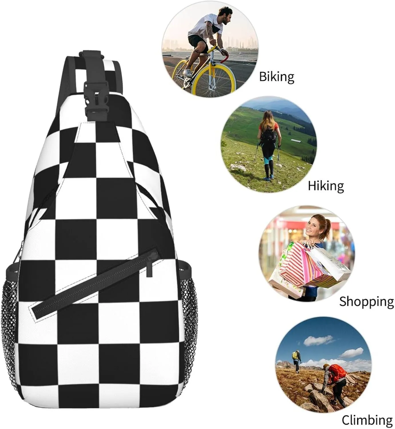 Vintage Wrestling Wrestle Wrestler American Flag Sling Bag Chest Bags Casual Crossbody Bag Travel Shoulder Backpack