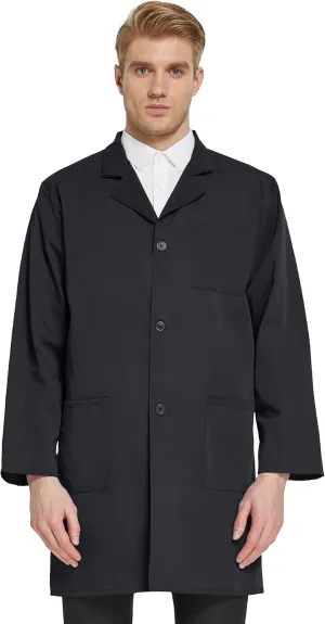 VOGRYE Professional Lab Coat for Men Women Long Sleeve, White, Unisex