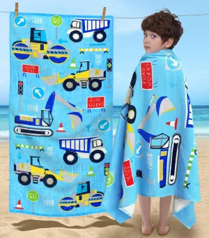 VOOVA & MOVAS Boys Beach Towels, 28"X54", 330GSM, Large Soft Absorbent Cotton Pool Towels for Toddler,Ideal for Swim, Surf, Beach, Bathroom and Camping, Vehicle