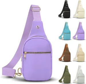 VOROLO Large Sling Bag,Crossbody Bags For Women and Men Cross body Bag Light Purple