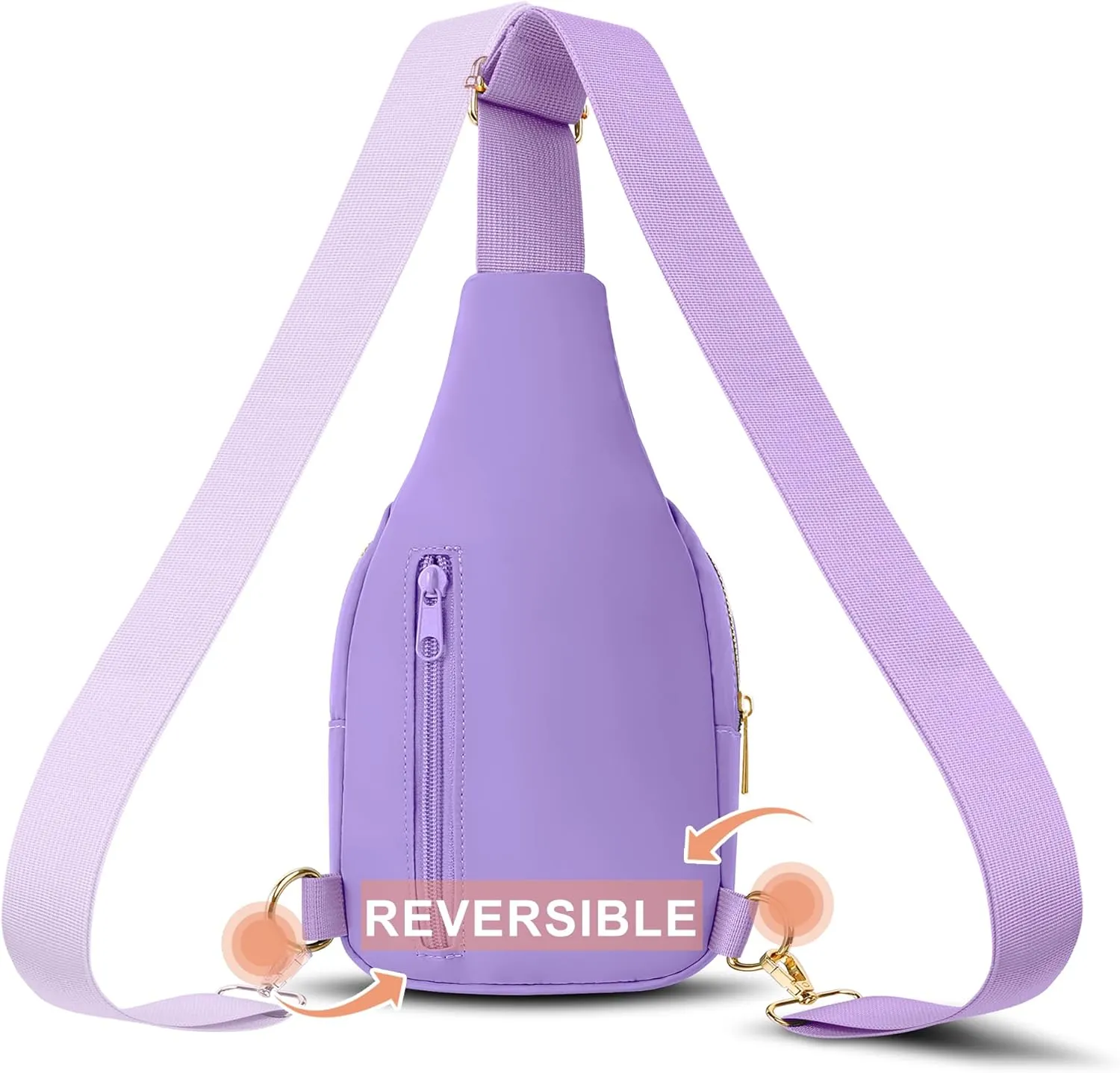 VOROLO Large Sling Bag,Crossbody Bags For Women and Men Cross body Bag Light Purple