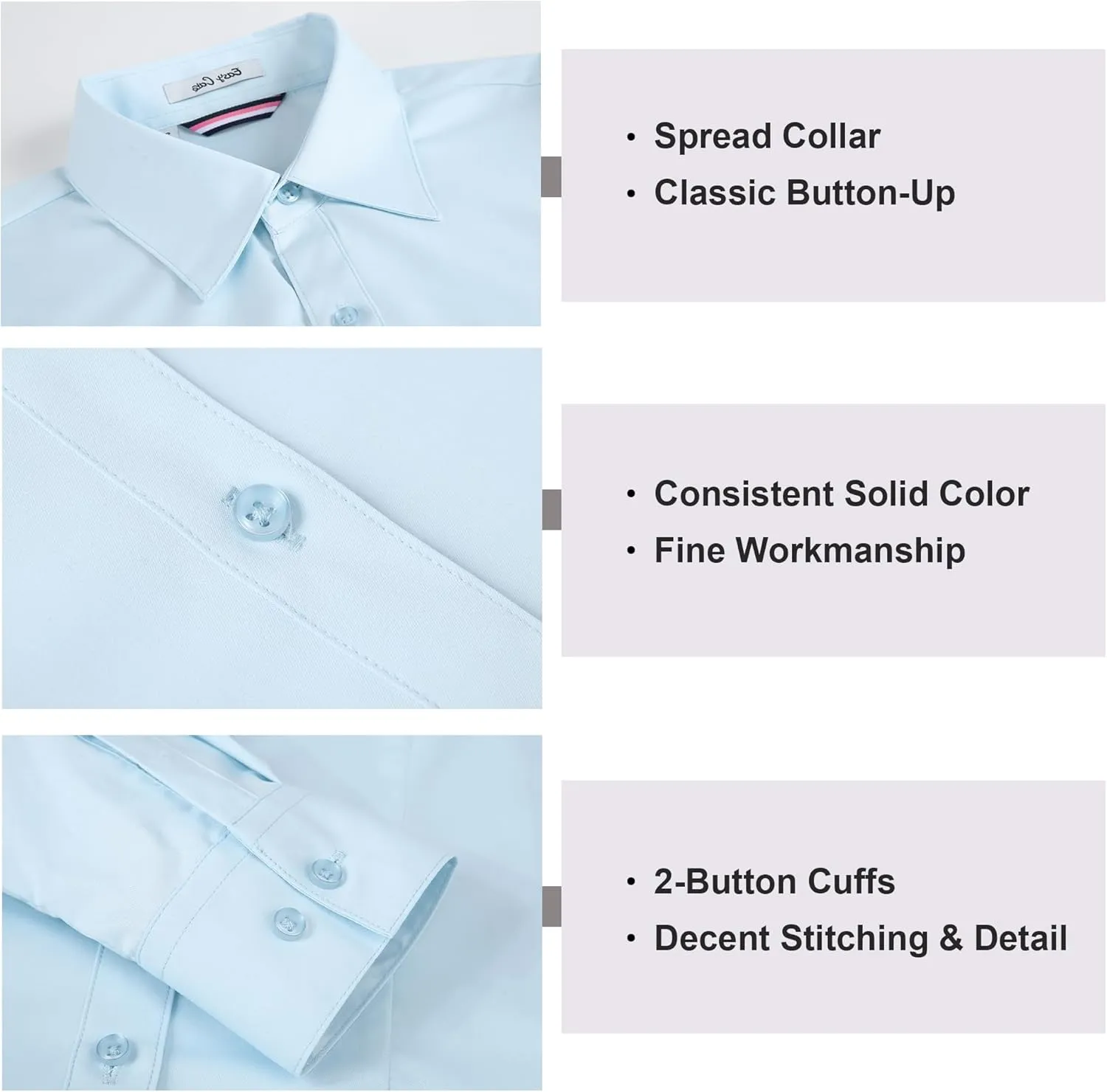 WARHORSEE Womens Button Down Shirt Long Sleeve Work Dress Shirts, V Neck Easy Care Stretchy Business Casual Blouses for Women