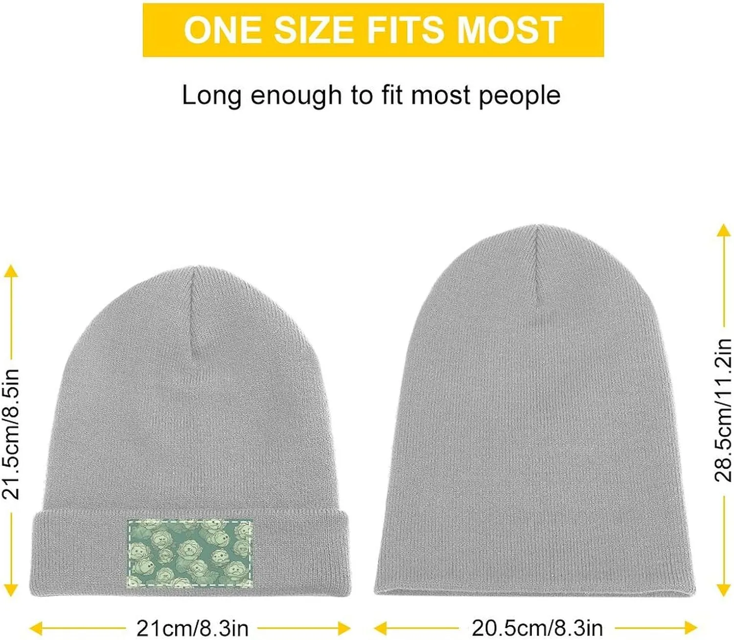 Warm Cuffed Knit Beanie Winter Hats Cabbage Pattern Printed Fashion Knit Skull Cap for Women Men