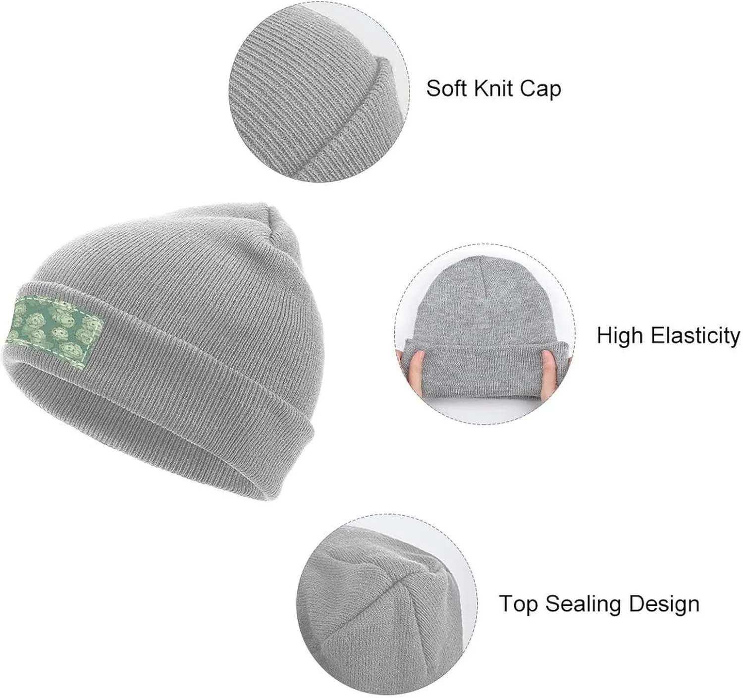Warm Cuffed Knit Beanie Winter Hats Cabbage Pattern Printed Fashion Knit Skull Cap for Women Men