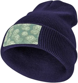 Warm Cuffed Knit Beanie Winter Hats Cabbage Pattern Printed Fashion Knit Skull Cap for Women Men