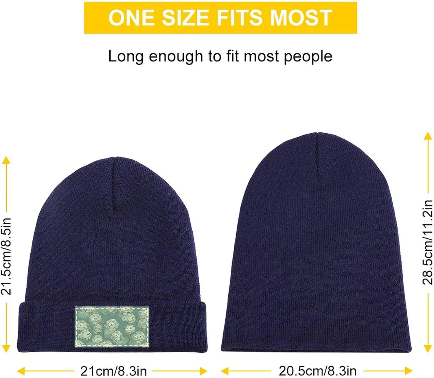 Warm Cuffed Knit Beanie Winter Hats Cabbage Pattern Printed Fashion Knit Skull Cap for Women Men