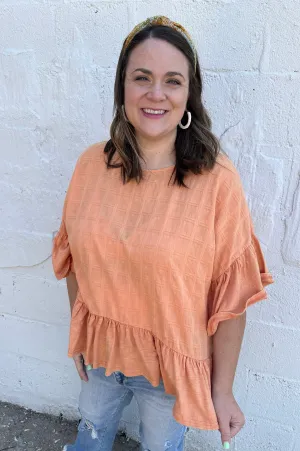 Washed Peplum Blouse