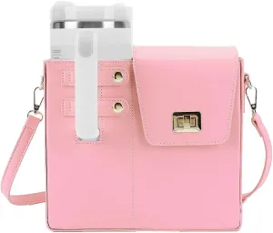 Water Cup Holder Bag Crossbody Water Bottle Bags for Women Leather Water Bottle Carrier Bag