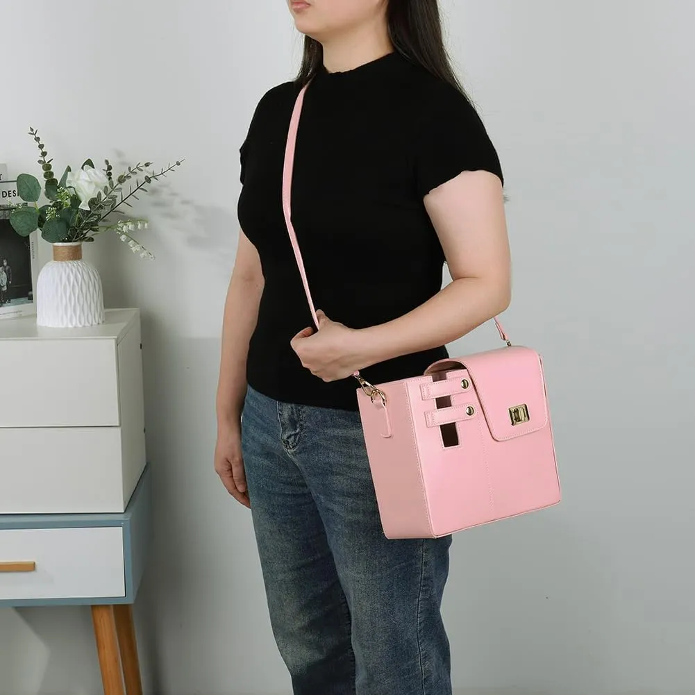 Water Cup Holder Bag Crossbody Water Bottle Bags for Women Leather Water Bottle Carrier Bag