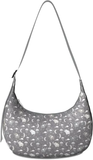 Waterproof Nylon Crescent Sling Crossbody Bag Casual Boho Elephant Shoulder Bag with Adjustable Strap for Work Travel