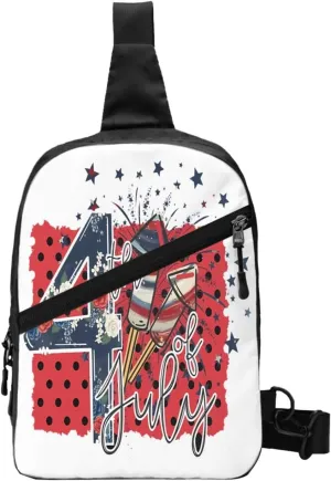 We The People American Flag Portable Sling Bags Packable Crossbody Bag Foldable Sport Daypack Reusable Shoulder Backpack Diagonally Chest Bag for Workout Travel