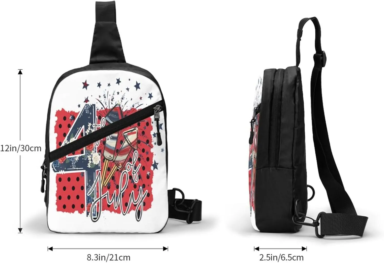 We The People American Flag Portable Sling Bags Packable Crossbody Bag Foldable Sport Daypack Reusable Shoulder Backpack Diagonally Chest Bag for Workout Travel