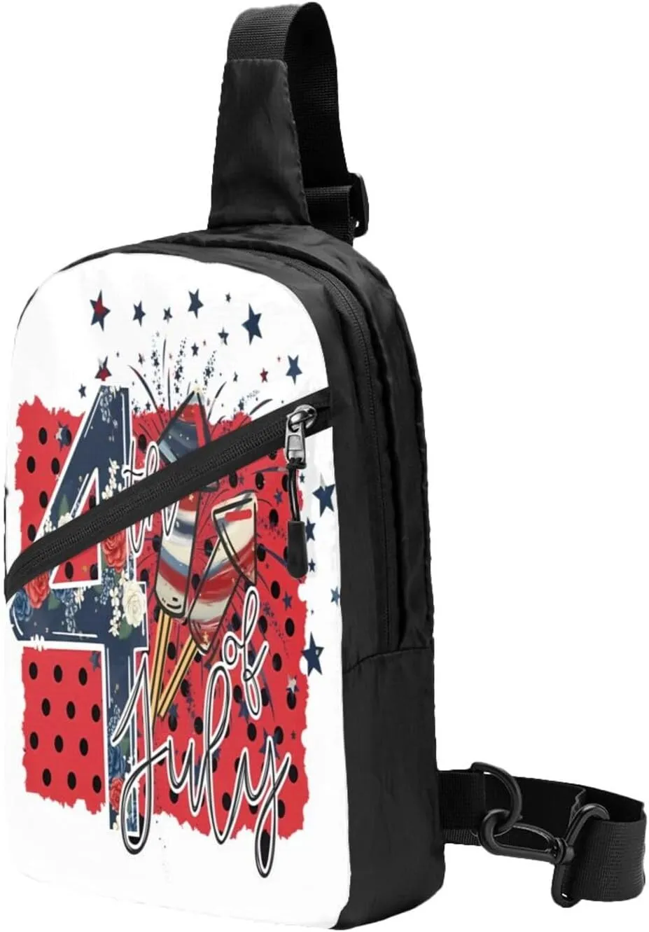 We The People American Flag Portable Sling Bags Packable Crossbody Bag Foldable Sport Daypack Reusable Shoulder Backpack Diagonally Chest Bag for Workout Travel