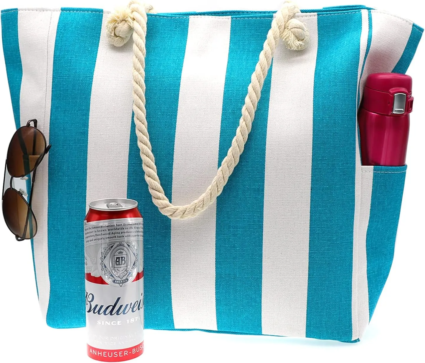 We We Large Beach Tote bag for Women Canvas Straw Tavel Tote Bag Waterproof Shoulder Bag Handbag for Gym Swim