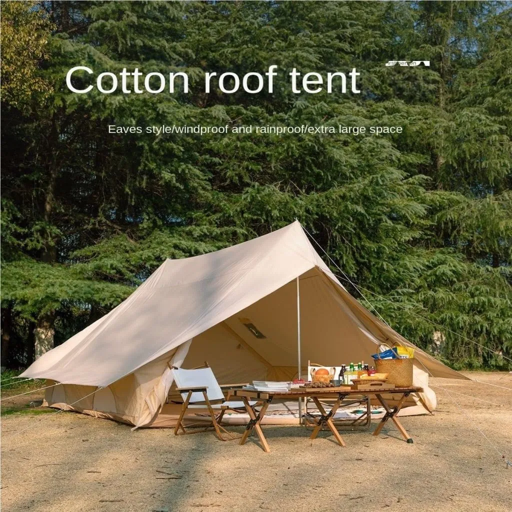 Weatherproof Tents Outdoor Camping Tent Portable Folding House Type Waterproof Thick Cotton Sunproof and Rainproof Family Tent Camping and Hiking Tents