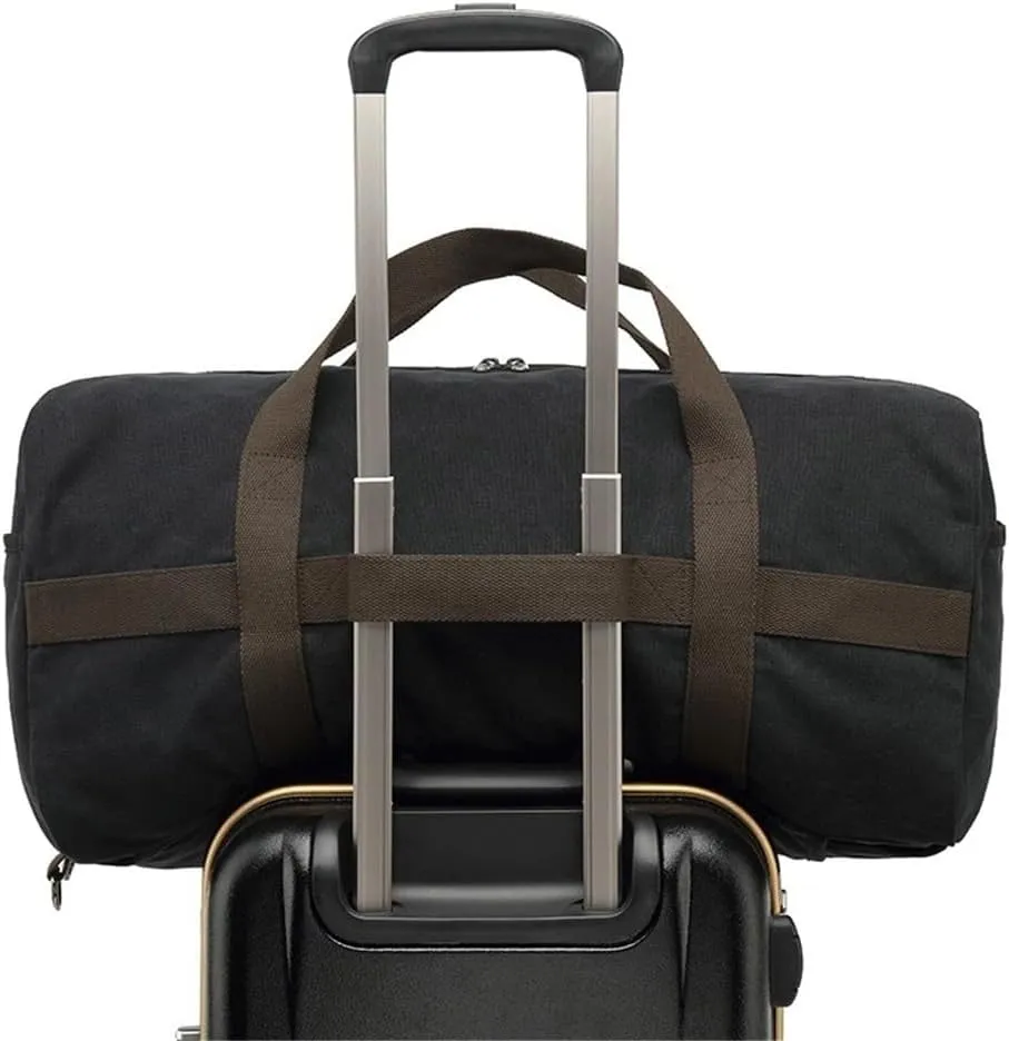 Weekender Bag Vintage Canvas Duffle With Suitcase Handle Sleeve Adjustable Shoulder Strap Business