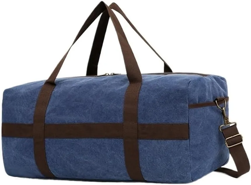 Weekender Bag Vintage Canvas Duffle With Suitcase Handle Sleeve Adjustable Shoulder Strap Business