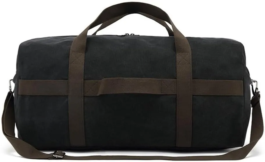 Weekender Bag Vintage Canvas Duffle With Suitcase Handle Sleeve Adjustable Shoulder Strap Business
