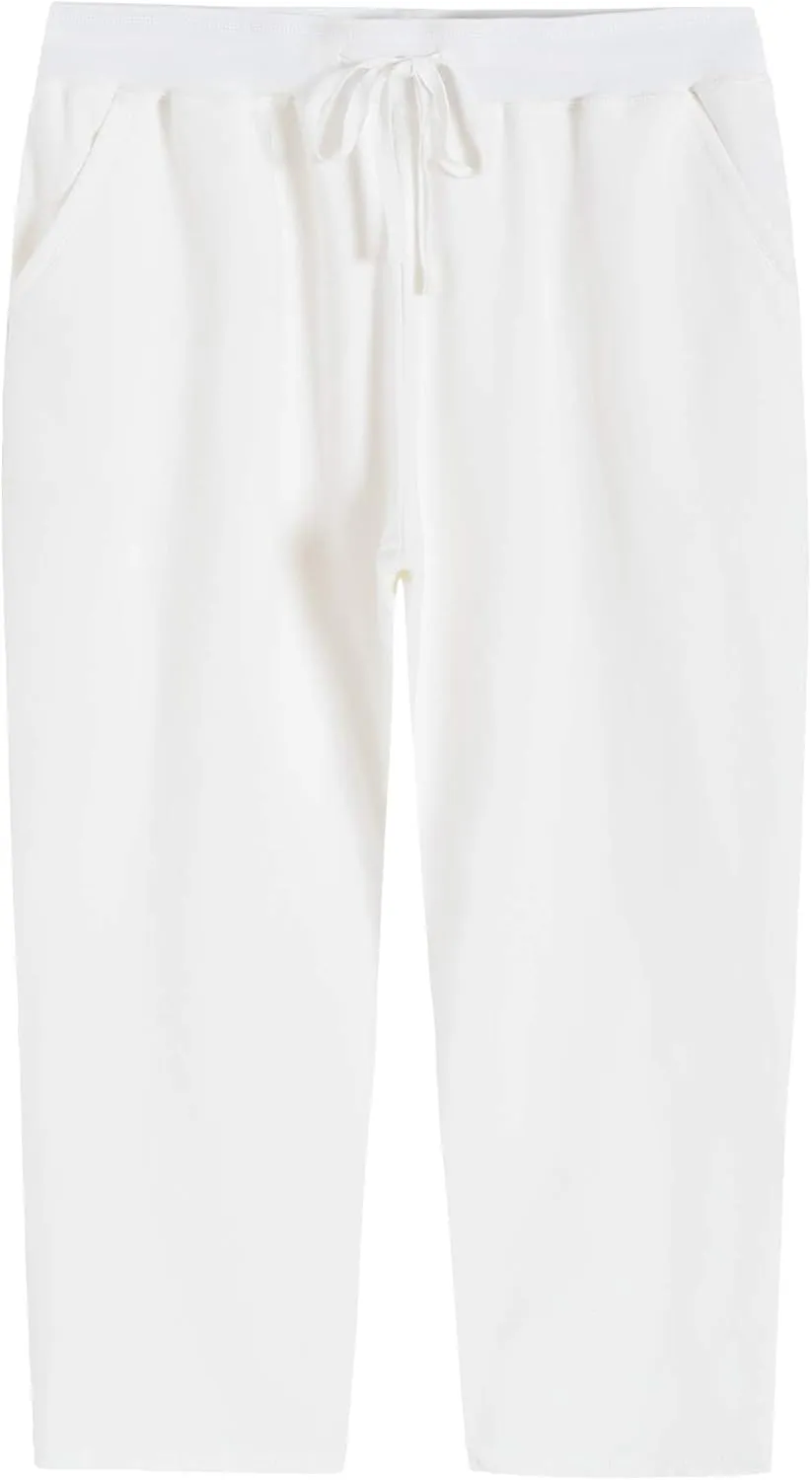 Weintee Women's Knit Sweatpants Capri Pants with Pockets