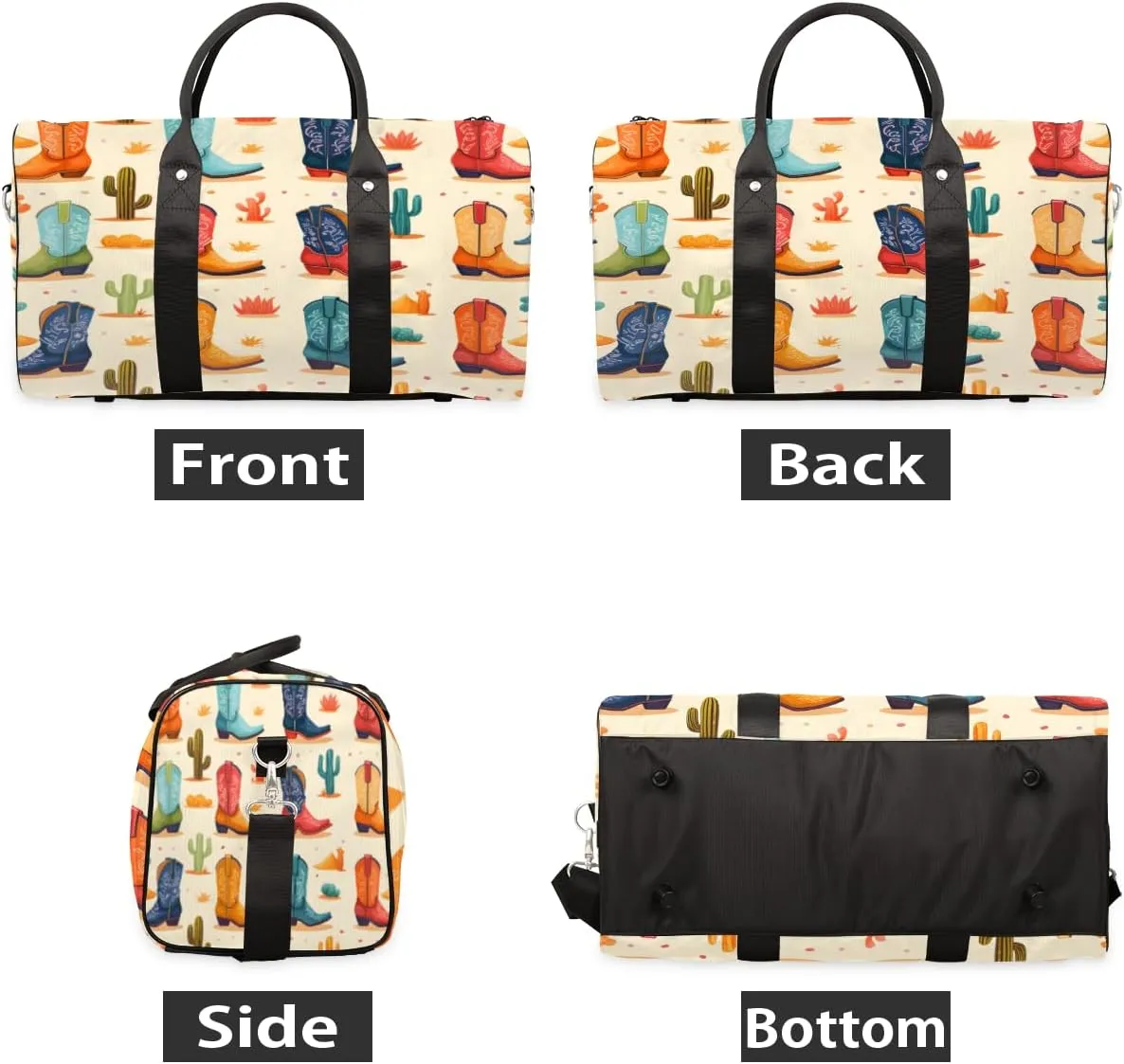 Western Cowboy Travel Duffle Bag, Sports Gym Bags for Women Men, Carry On Weekender Overnight Bag, Southwest Country Workout Hospital Airplane Trips Bag