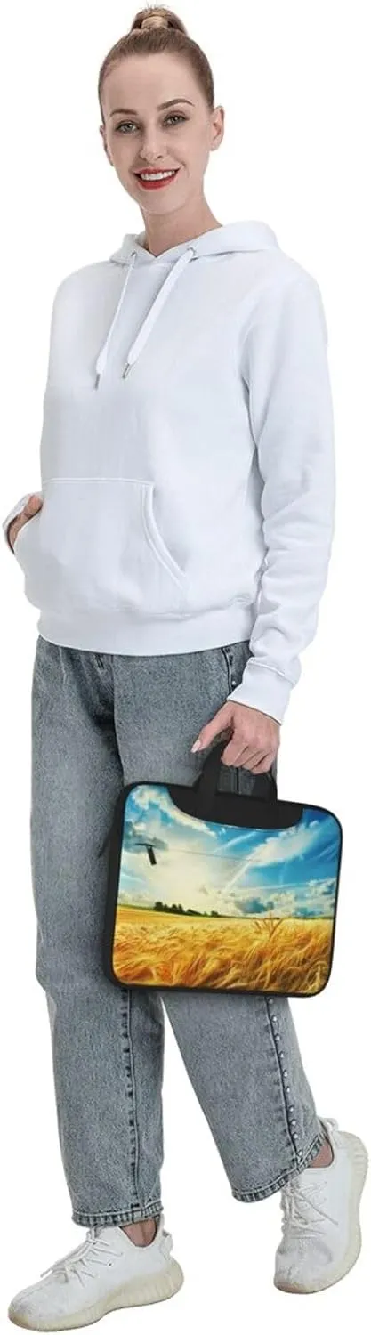 Wheat Field Printed Laptop Tote Bag Travel Business Computer Bag Work Bag for Men Women