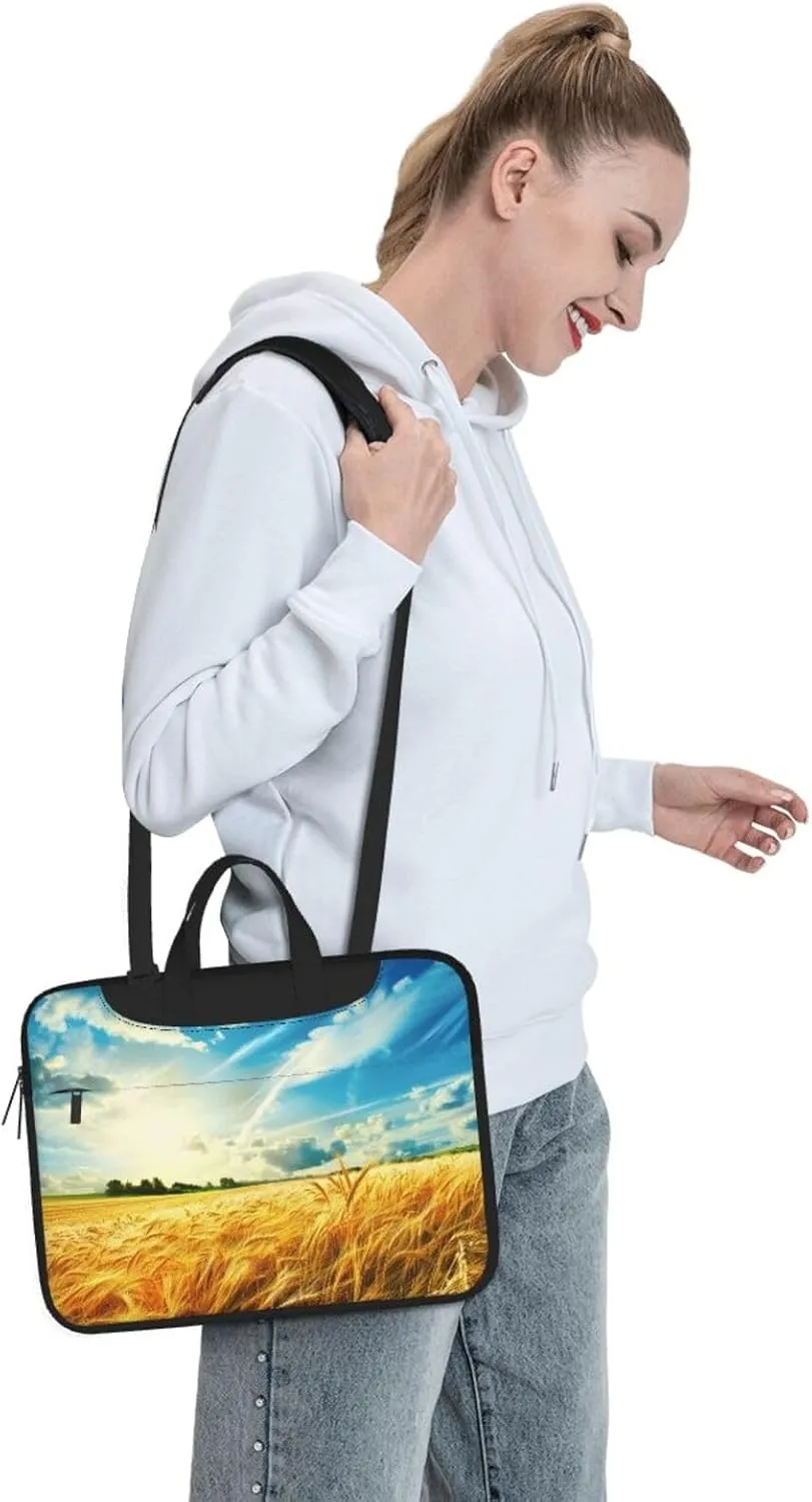 Wheat Field Printed Laptop Tote Bag Travel Business Computer Bag Work Bag for Men Women