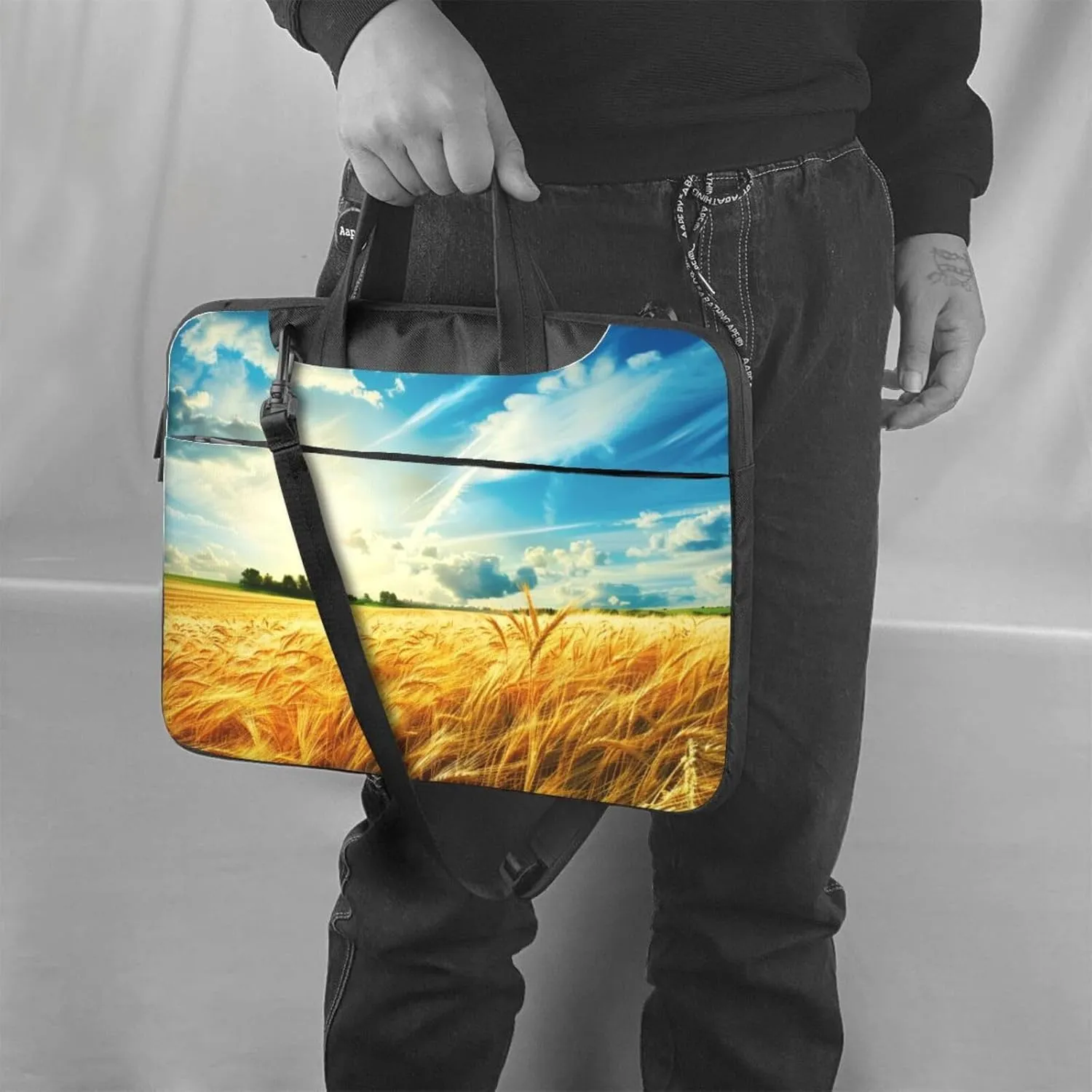 Wheat Field Printed Laptop Tote Bag Travel Business Computer Bag Work Bag for Men Women