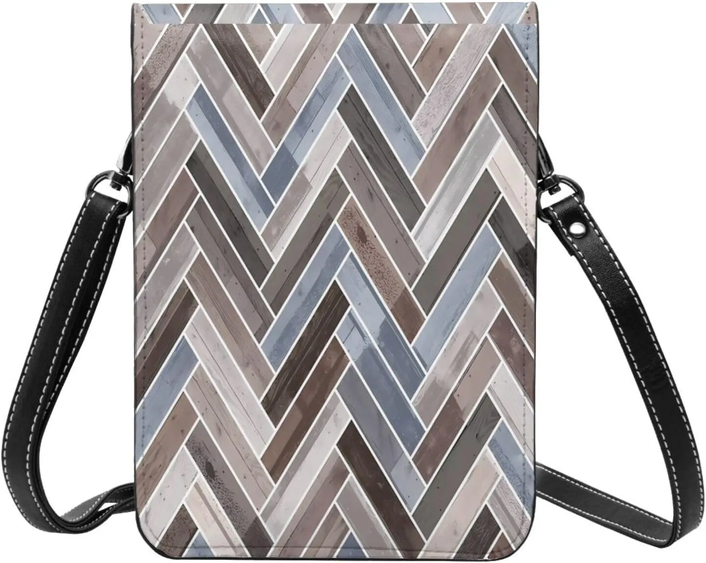 White lines compose mountains Leather Crossbody Phone Purse for Women Cute Wallet Bags Lightweight Mini Sling Bag