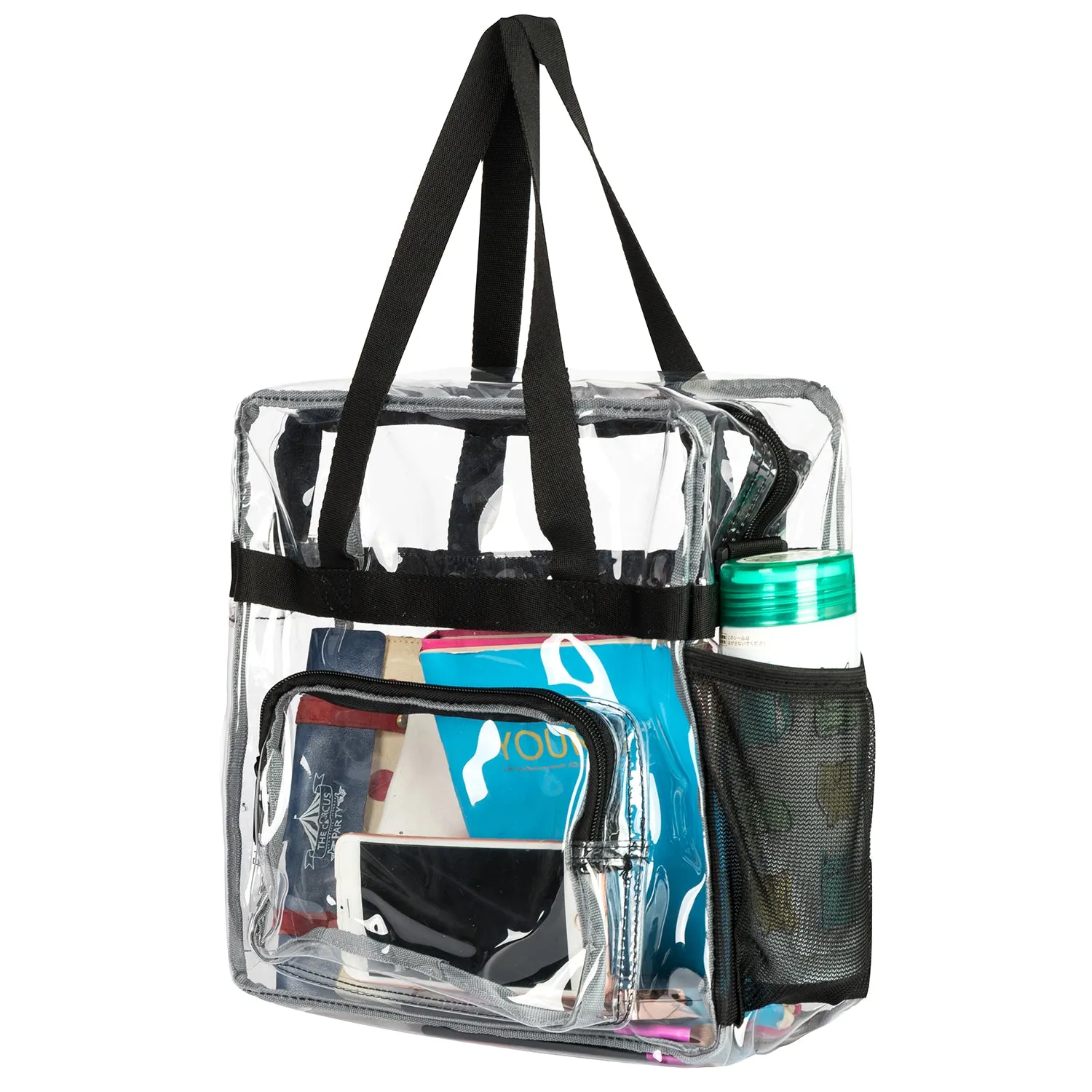 Wholesale Case Lot: 20 pcs Heavy Duty STADIUM Clear Tote Quality See Through Messenger Work Bag Durable Transparent PVC Lunch Bag ||| 20 PACKS | $11.99 PER PACK