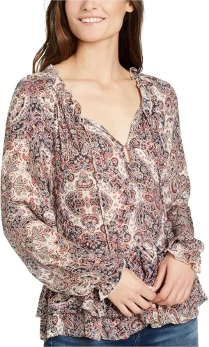 William Rast Women's Aimee Peasant Woven Blouse