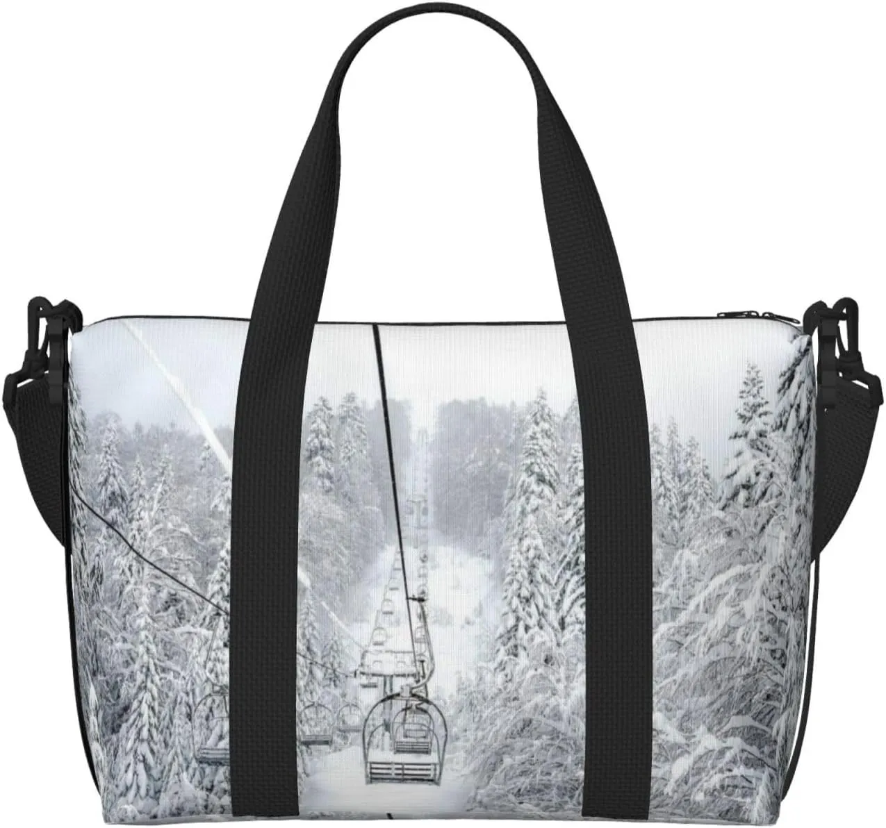 Winter Old Cable Ski Lift Hand Travel Bag For Men Women,Stylish Handheld Crossbody Travel Bag For Business Leisure Trave
