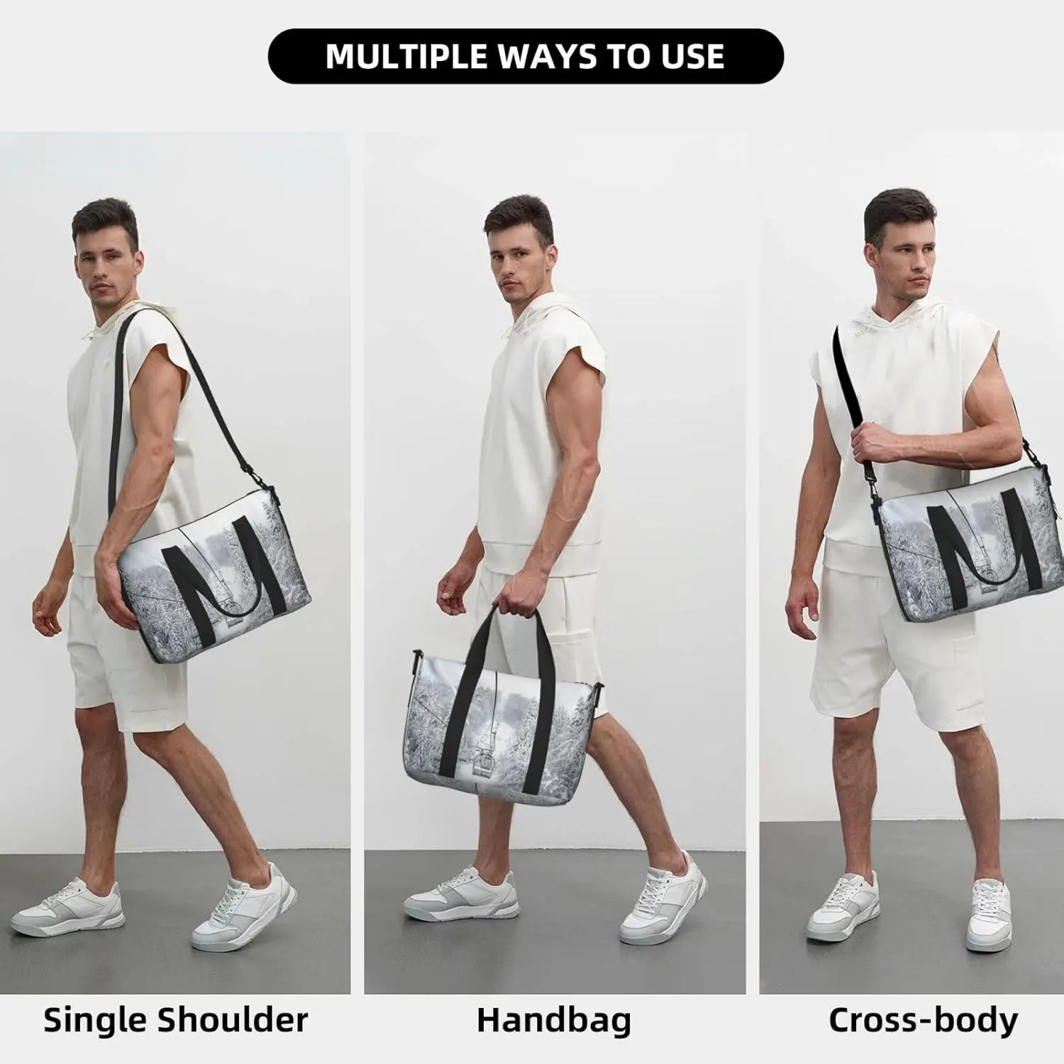 Winter Old Cable Ski Lift Hand Travel Bag For Men Women,Stylish Handheld Crossbody Travel Bag For Business Leisure Trave