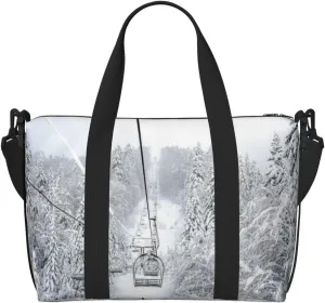 Winter Old Cable Ski Lift Hand Travel Bag For Men Women,Stylish Handheld Crossbody Travel Bag For Business Leisure Trave