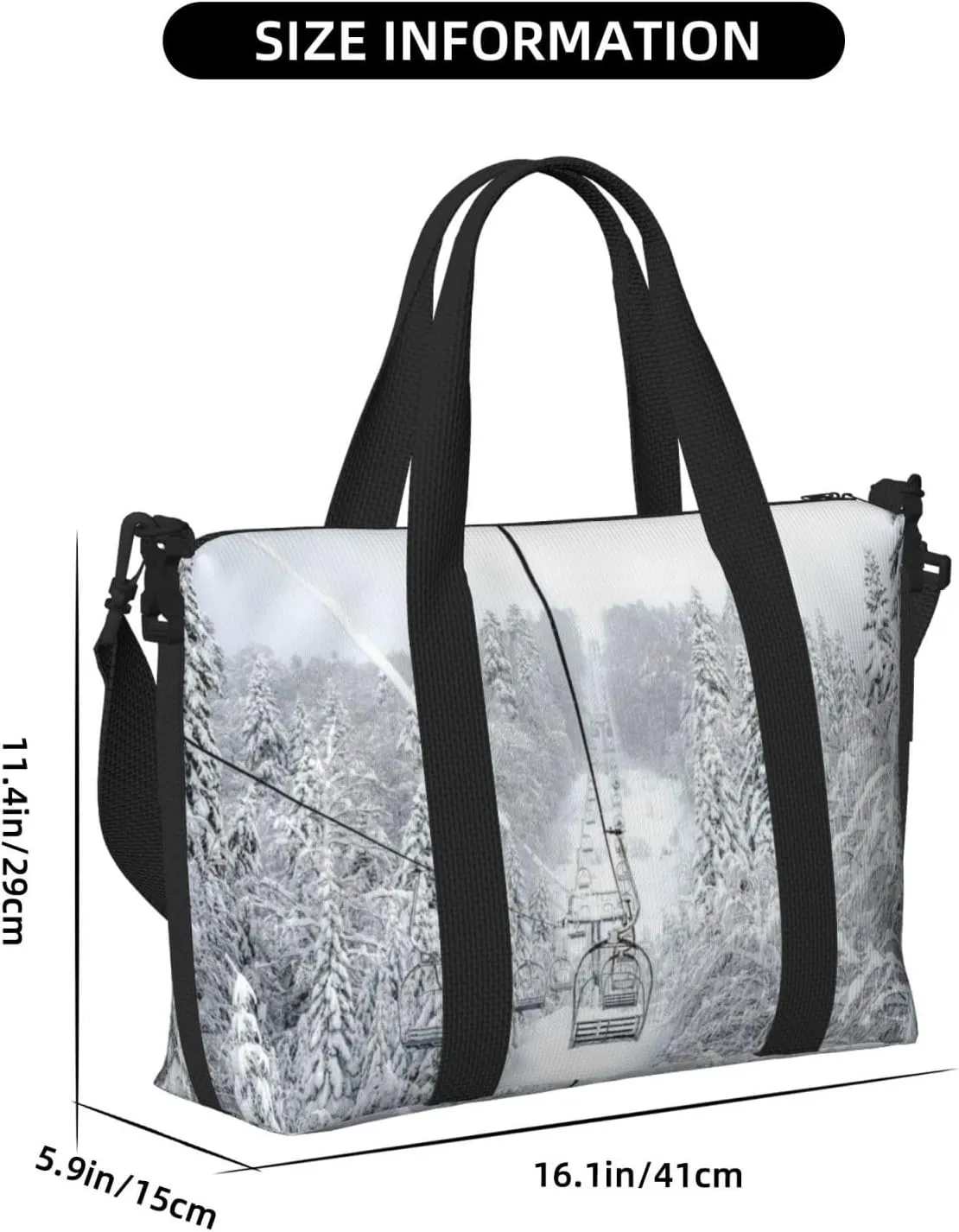 Winter Old Cable Ski Lift Hand Travel Bag For Men Women,Stylish Handheld Crossbody Travel Bag For Business Leisure Trave