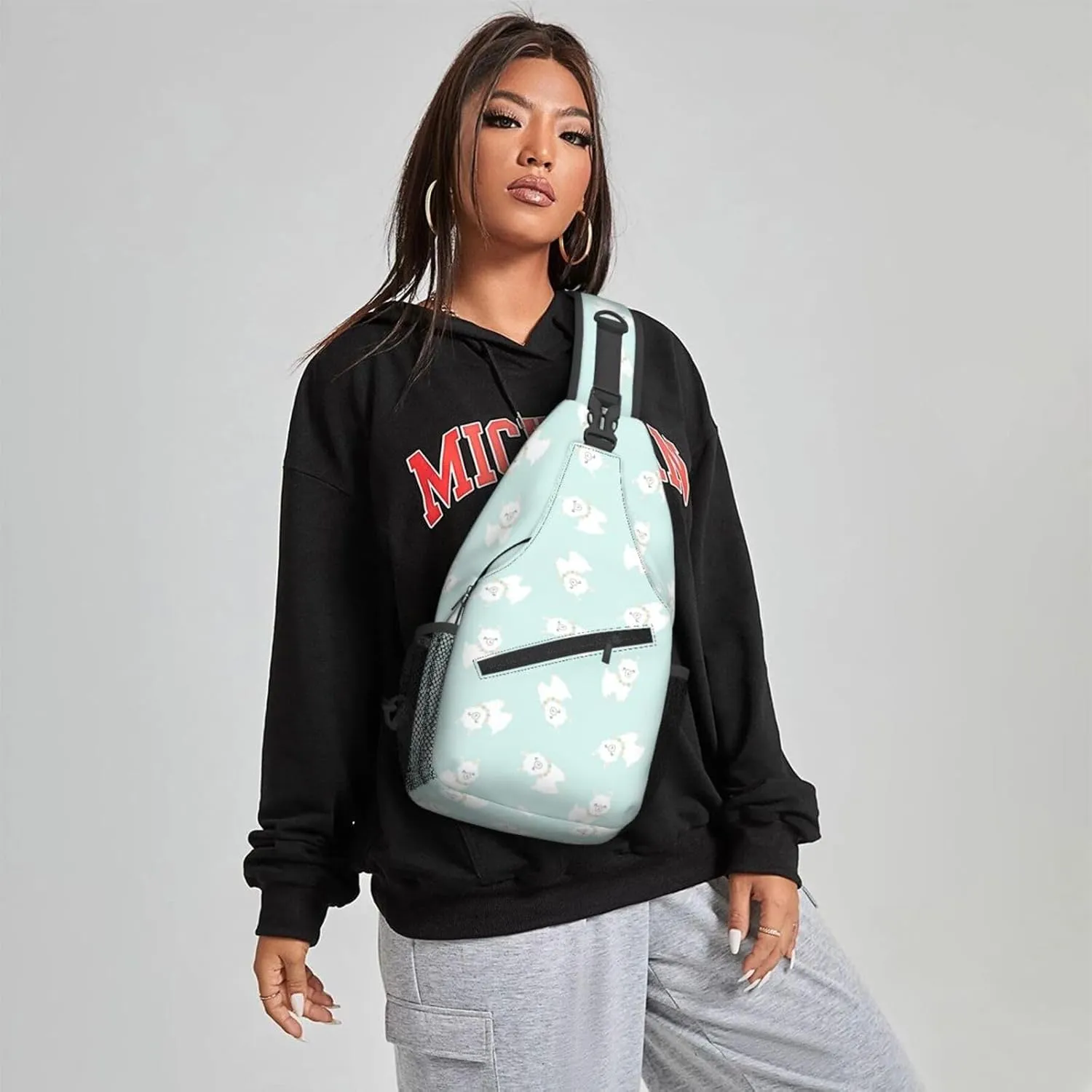 Women Cartoon Little Llamas Cute Crossbody Sling Backpack for Men Chest Bag Shoulder Bag Lightweight One Strap Backpack Travel Outdoor Daypack