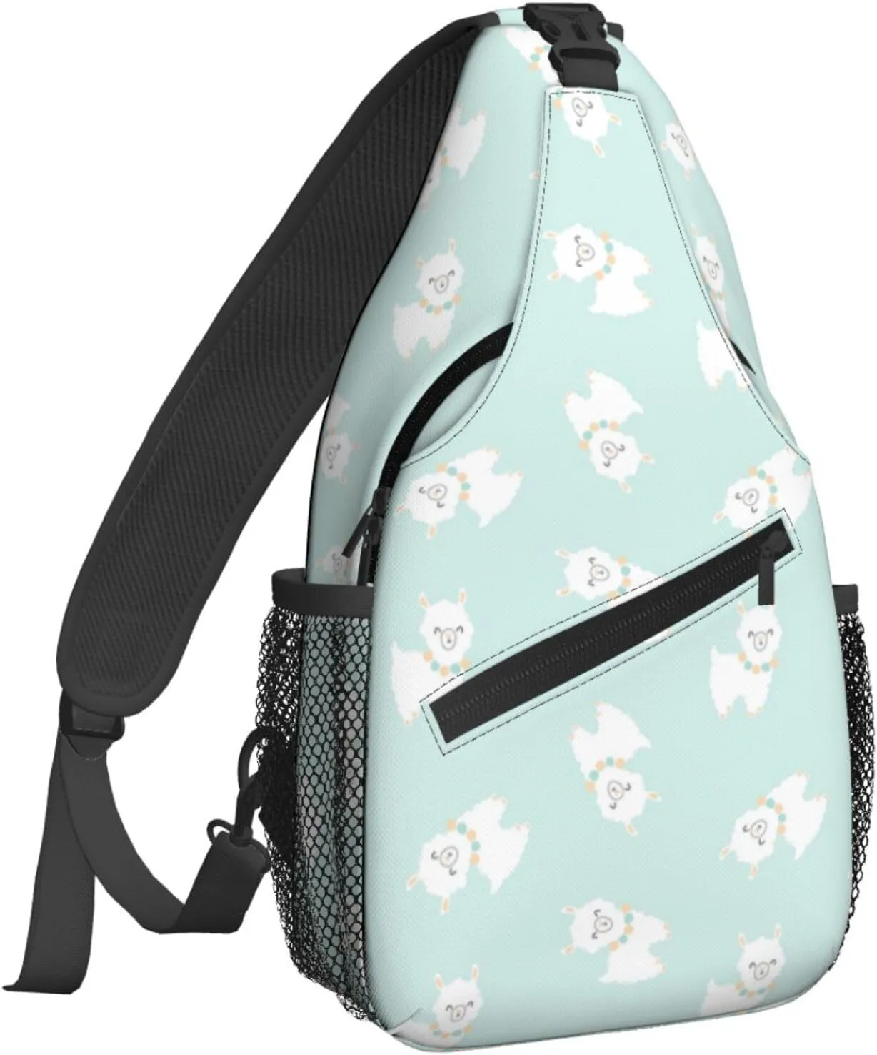 Women Cartoon Little Llamas Cute Crossbody Sling Backpack for Men Chest Bag Shoulder Bag Lightweight One Strap Backpack Travel Outdoor Daypack