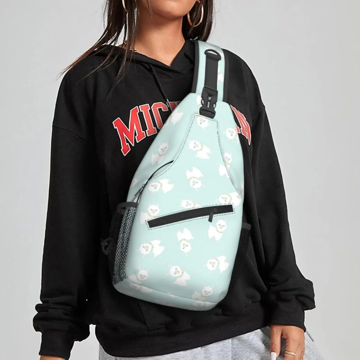 Women Cartoon Little Llamas Cute Crossbody Sling Backpack for Men Chest Bag Shoulder Bag Lightweight One Strap Backpack Travel Outdoor Daypack