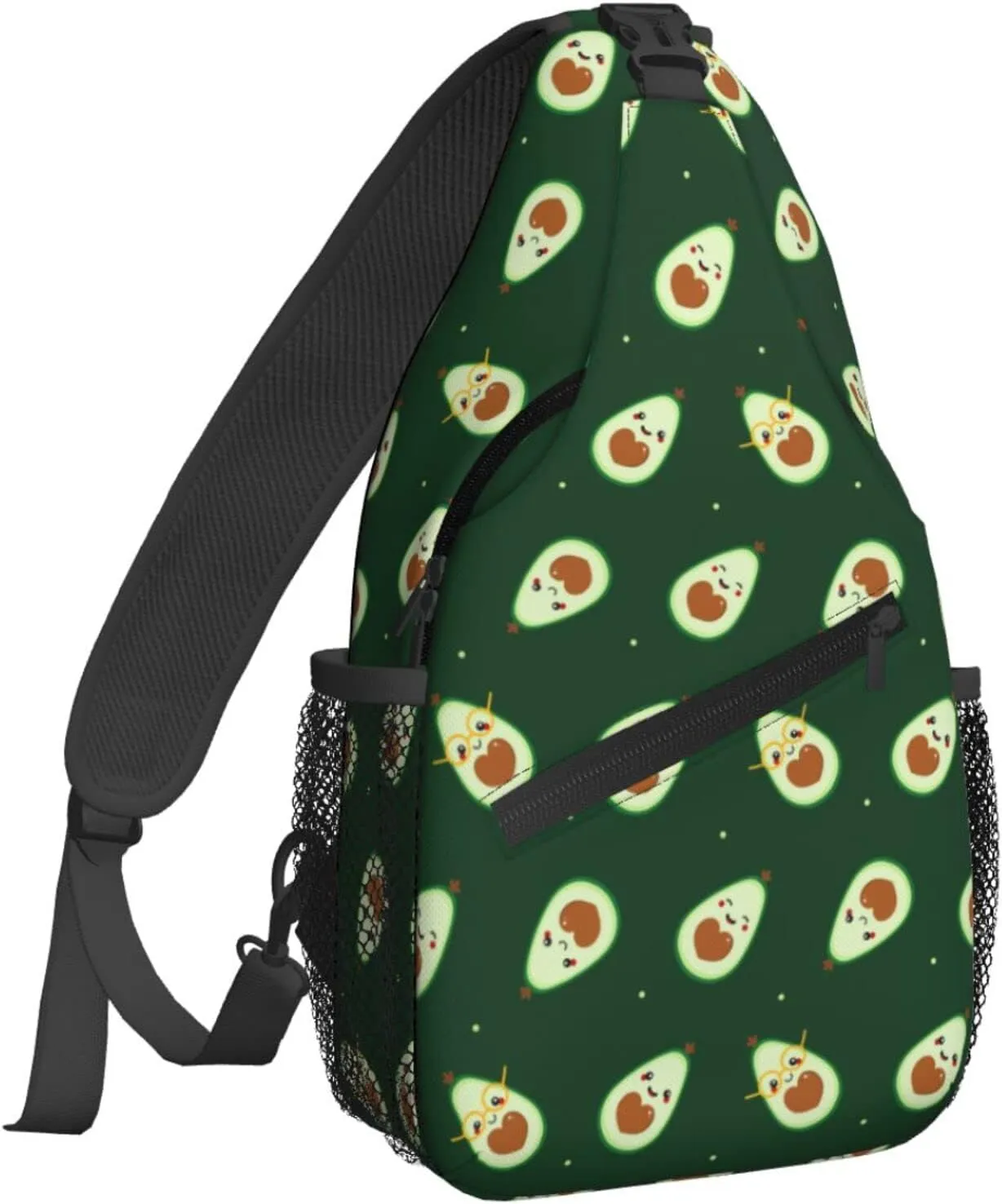 Women Cute Cartoon Funny Avocado Crossbody Sling Backpack for Men Chest Bag Shoulder Bag Lightweight One Strap Backpack Travel Outdoor Daypack