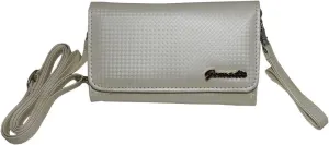 Women Designer White Stylish Handbag Carrying Case Purse Sized for Visual Land Devices with Shoulde