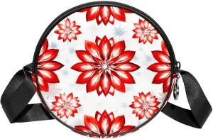 Women Fashionable Crossbody Bag – Versatile Round Bag for Every Occasion, Christmas Snowflake print