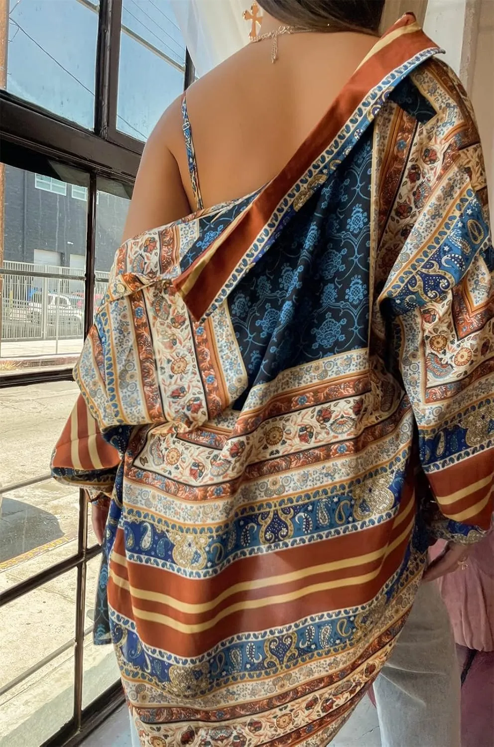 Women Floral Printed Blouse Shirts Long Sleeve Button Down V Neck Lapel Crop Tops Vintage Aesthetic Streetwear