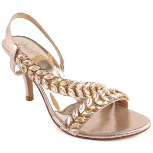 Women “HAZEL” Open Toe Cross Over Sling Back Strap Stiletto Sandals