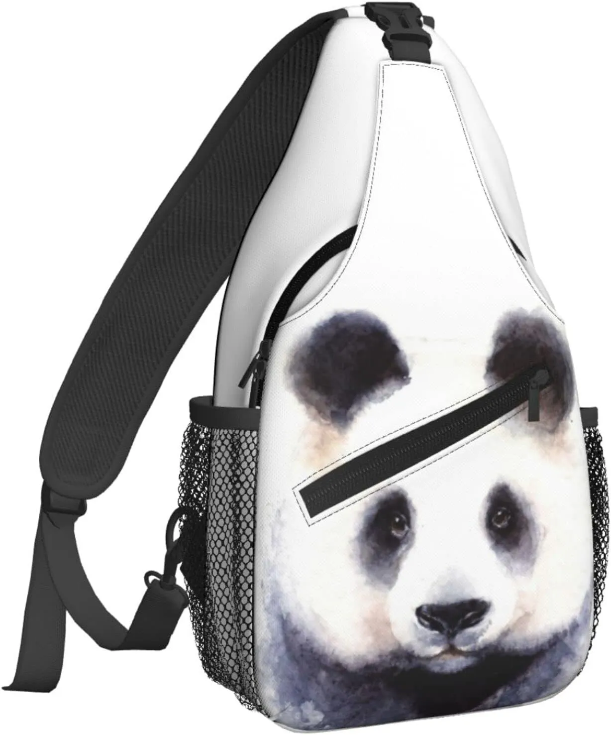 Women Panda Bear Cute Watercolor Crossbody Sling Backpack for Men Chest Bag Shoulder Bag Lightweight One Strap Backpack Travel Outdoor Daypack