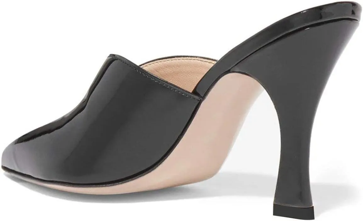 Women Pointed Toe Spool High Heel Mules Pumps Backless Slide Sandals Party Dress Shoes Size 4-15 US