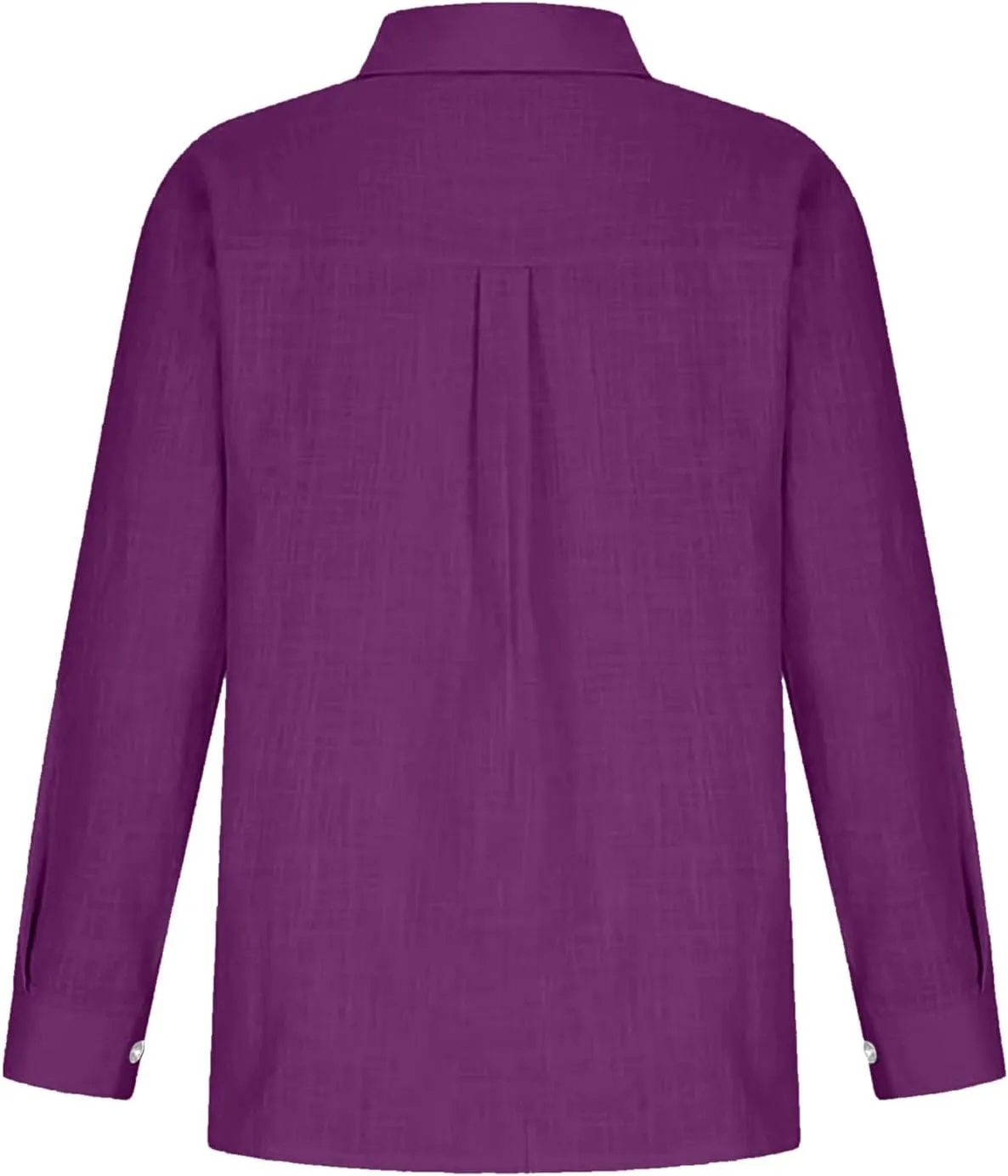 Women Solid Color Linen Shirts Long Sleeve Button V Neck Tops Office Work Tshirt Dressy Casual Fall Blouses